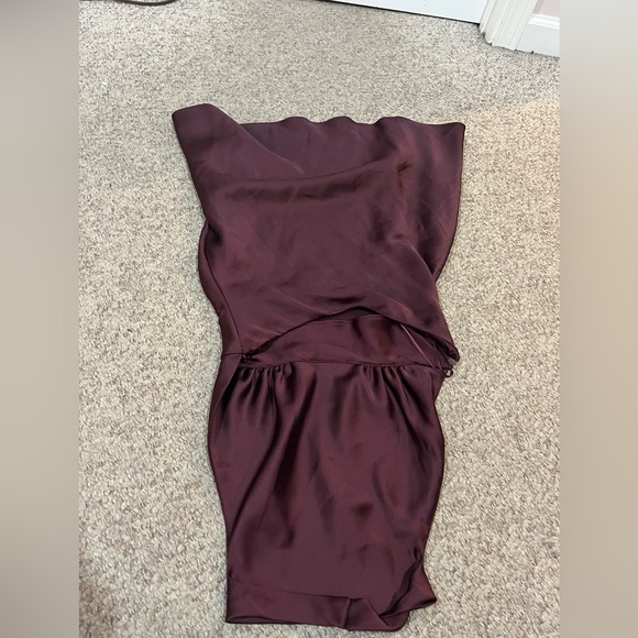 Zara Medium Burgundy Backless Dress (NWT) - Picture 5 of 7